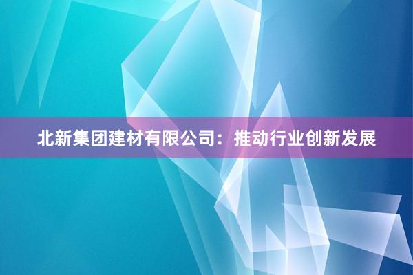 北新集团建材有限公司：推动行业创新发展